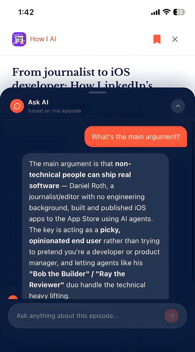 CastPulse — Ask AI about an episode