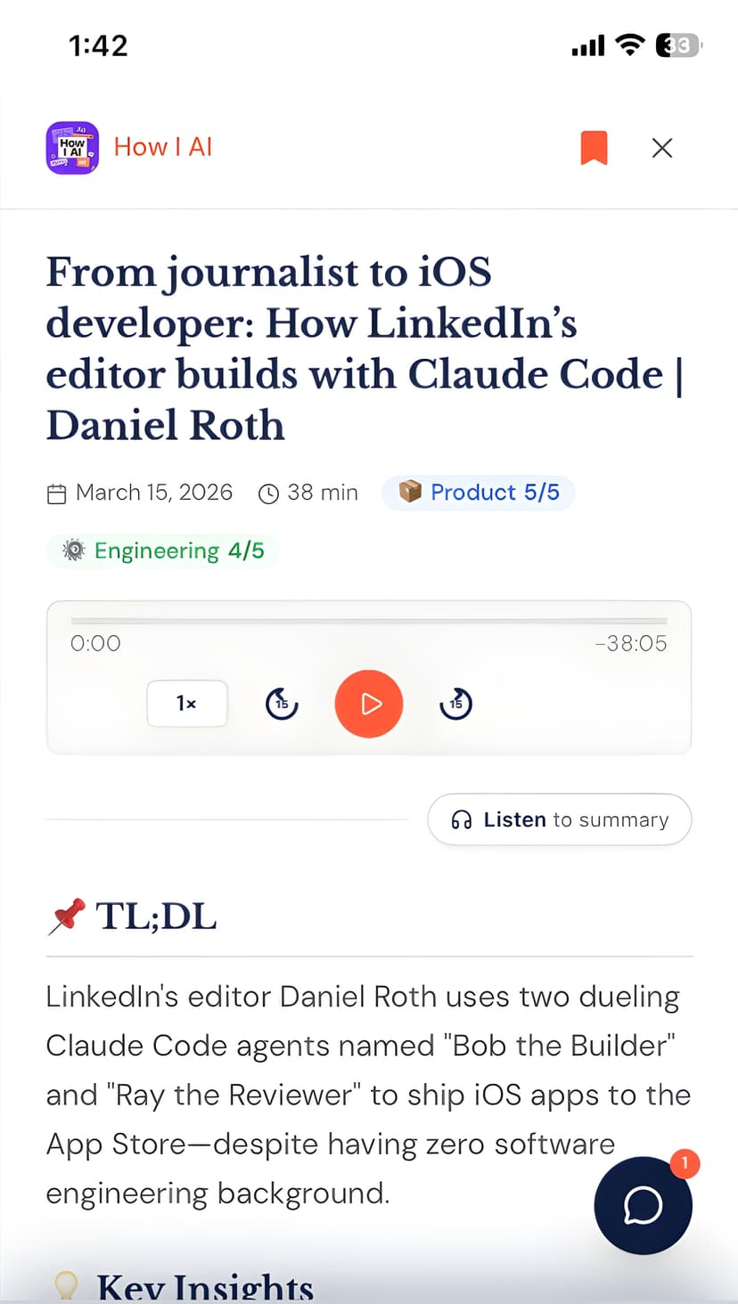 CastPulse — episode summary with TL;DL and player